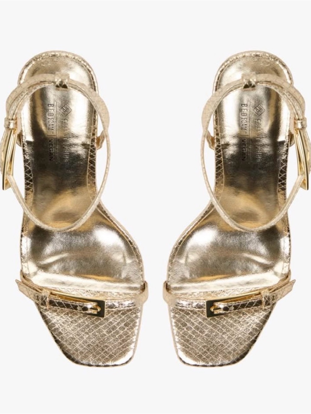Call It Spring Metallic Gold Ankle-Strap Heels